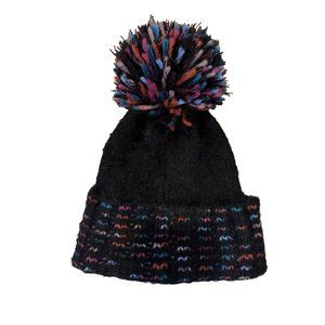Echo Women's Confetti Space Dye Ski Hat Sz OS with Pom Black Acrylic Beanie